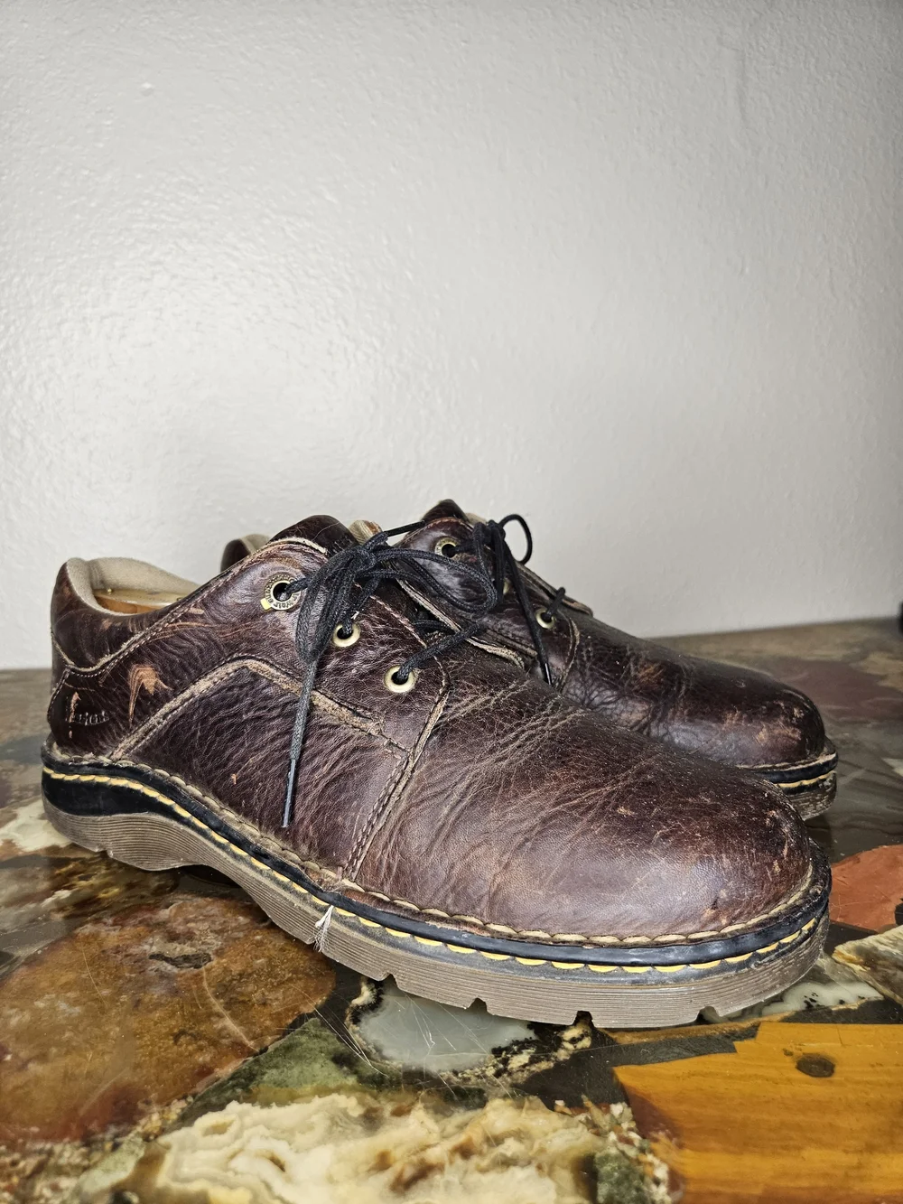 Dr Martens Mens Brown Pebbled Leather Lace Up Casual Oxford Shoes US Men Size 10